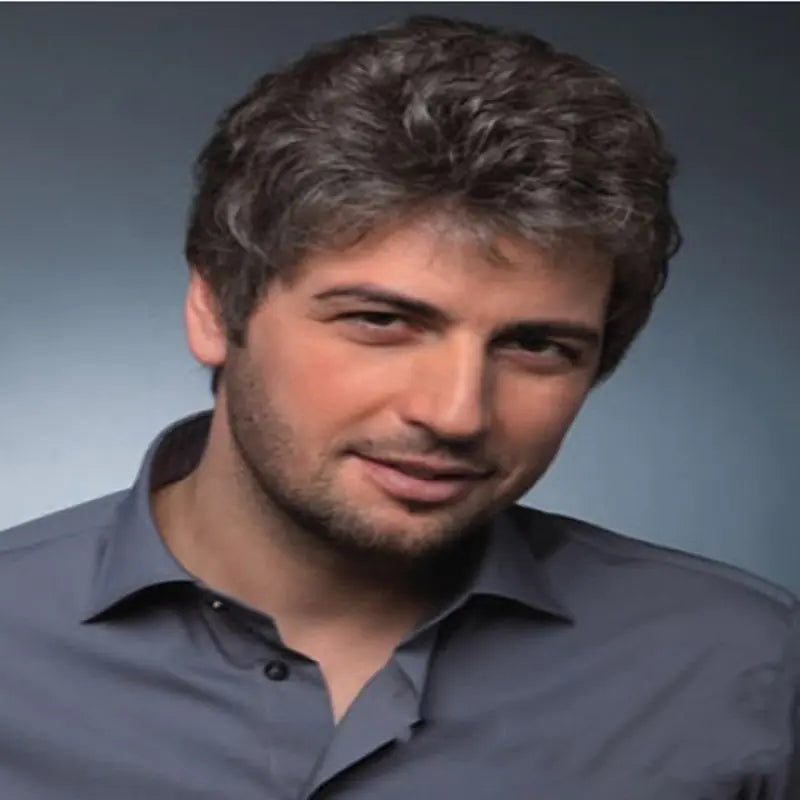 Fluffy Short Curly Wig for Middle-aged Men