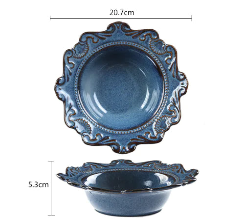 Creative Baroque European Tableware Set (Dinner Plates & Bowls)