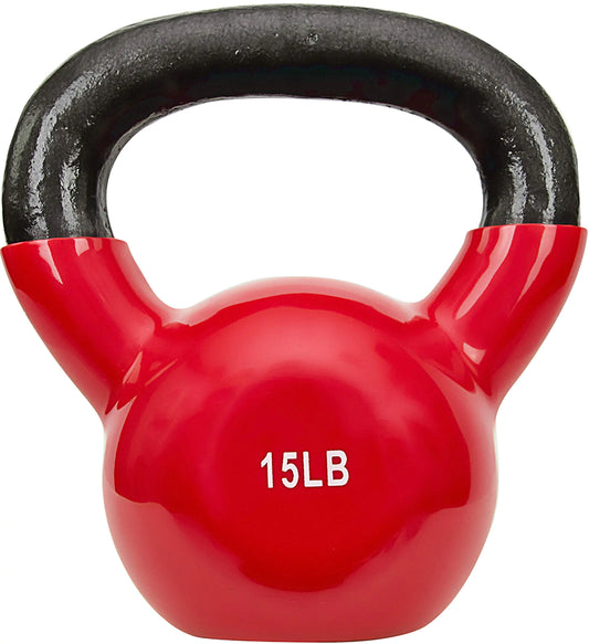 Sunny Health & Fitness Sunny Vinyl Coated Kettlebell (15-Pound)