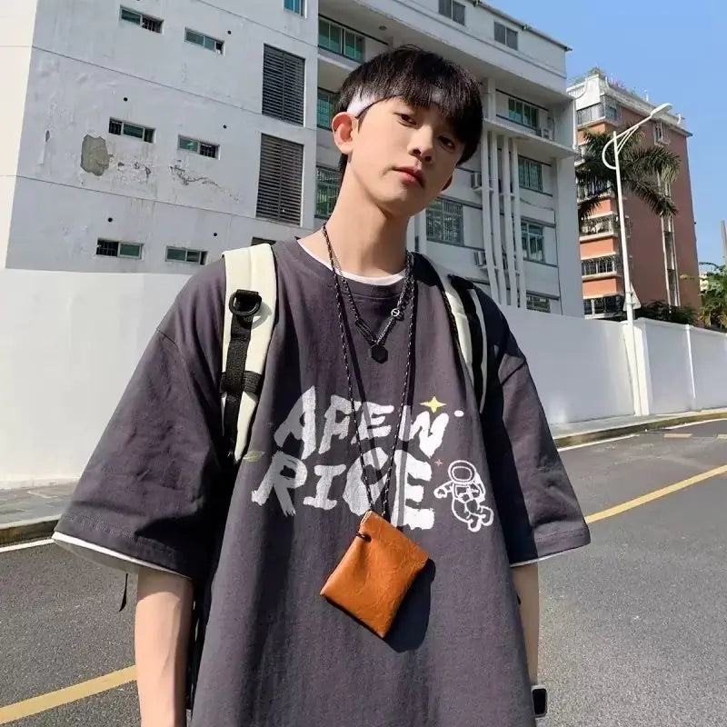 Trendy Men’s Cotton Short Sleeve T-Shirt